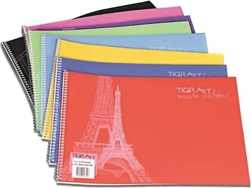 Tigra Resim Defteri Spiralli Plastik Kapak 25 Yp 35x50 TR-002-12 li