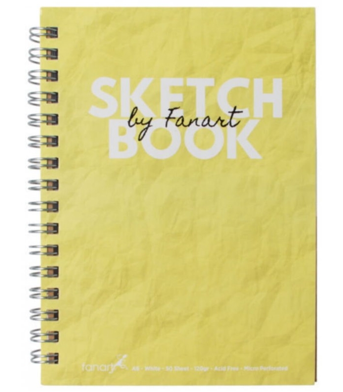 Fanart Academy Sketch Book 120 GR Spiralli 50 YP A6 Sarı 8674