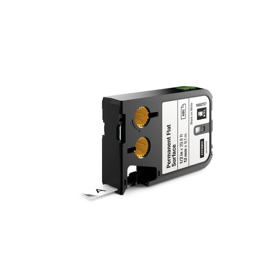 Dymo XTL Sabit Polyester Düz Yüzey 12 MM x 9,1 M Beyaz/Siyah 1868737