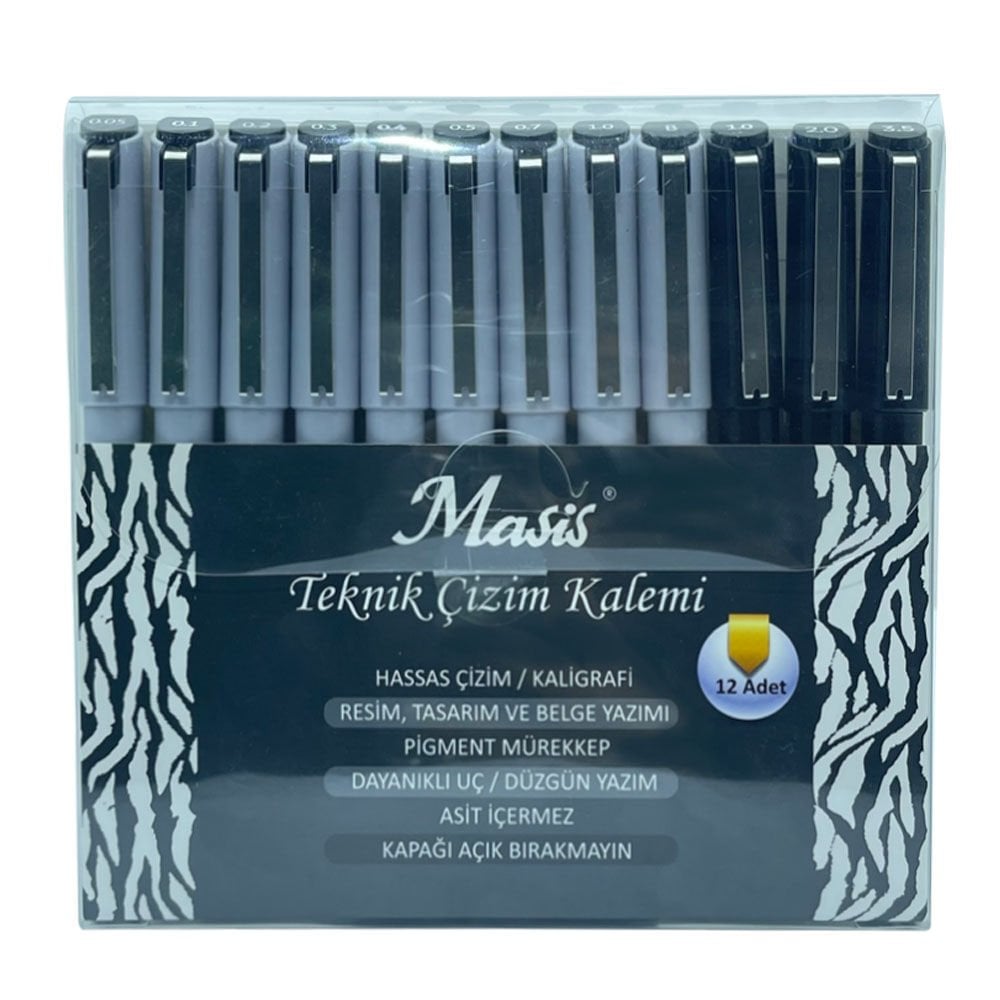 Masis Teknik Çizim Kalemi 12 Lİ Set TÇK-S12