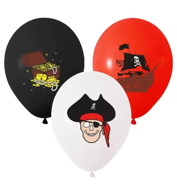 Balonevi Balon 3+0 Korsan Baskılı 12" Pastel 100 Lü