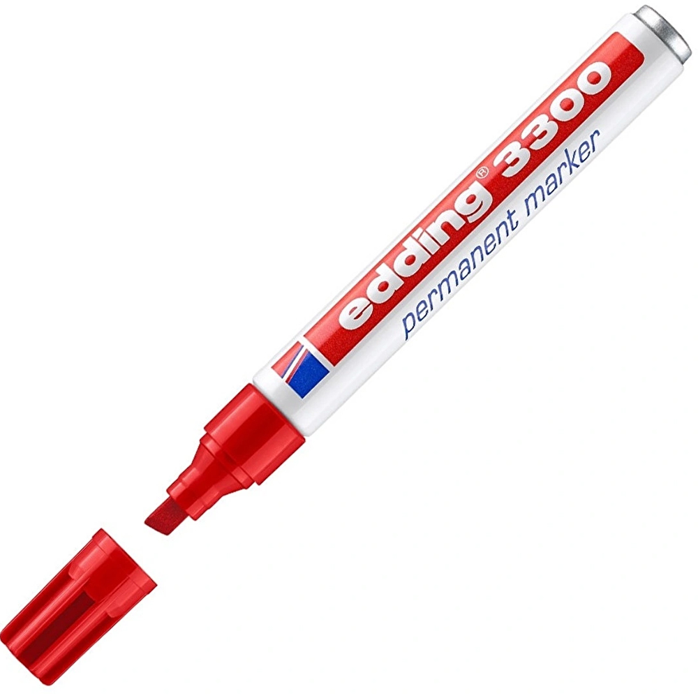 Edding Markör Permanent Kesik Uçlu 1-5 Mm Kırmızı (10 lu paket93300