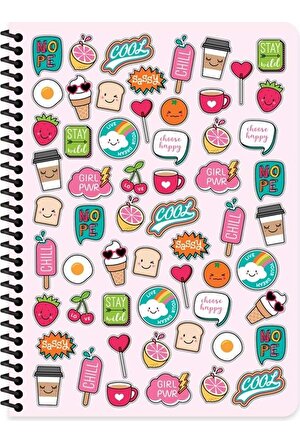 Keskin Color Defter Plastik Kapak Spiralli Sweet 16,5x22,5 80 YP Kar.