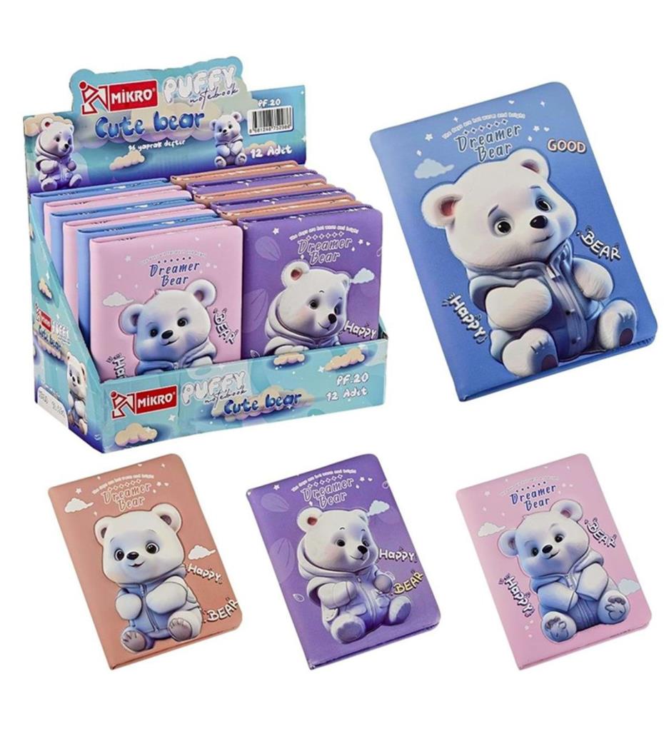 Mikro Not Defteri Puffy Cute Bear Gırl Pf-20