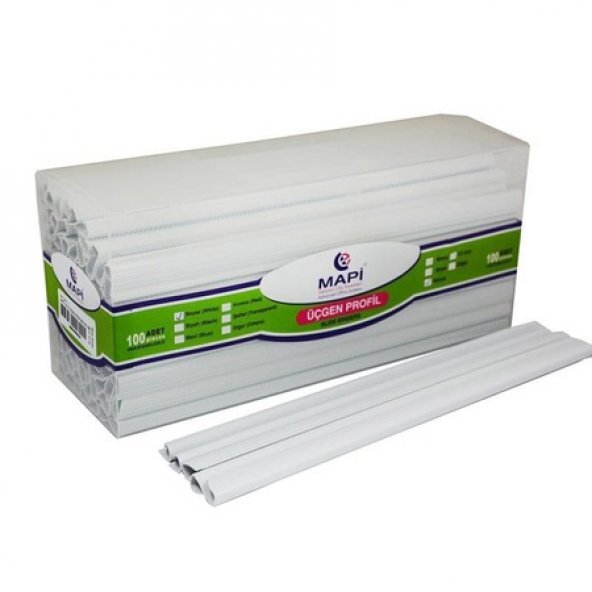 Mapi Profil Sırtlık Plastik Geniş Üçgen 90-120 SY (100 lü) 12 MM Beyaz 214 12 00