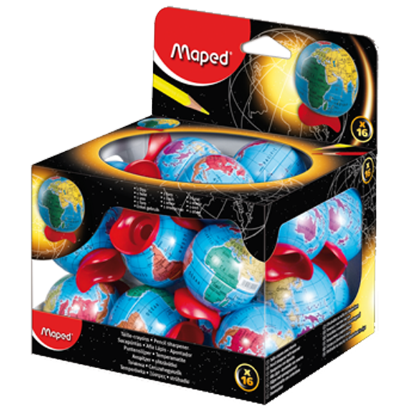 Maped Öğrenci Kalemtraşı (16 lı) Globe Metal Küre Hazneli 51111