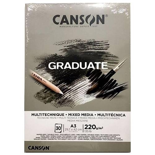 Canson �izim Blo�u Graduate M�x Med�a Gri 30 Syf A3 220 GR