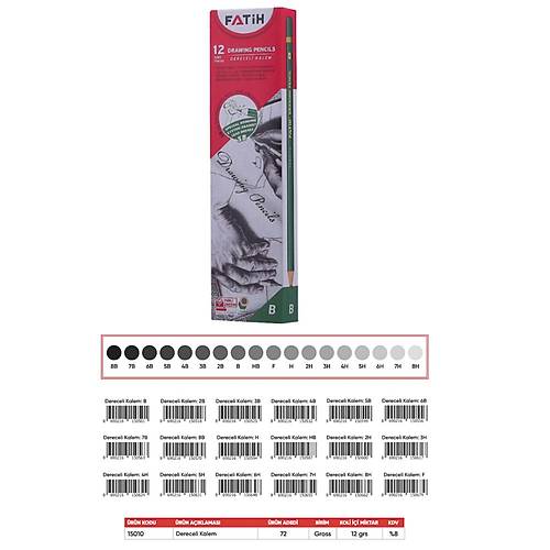 Fatih Kur�un Kalem Dereceli 2H 15010 (12 li)