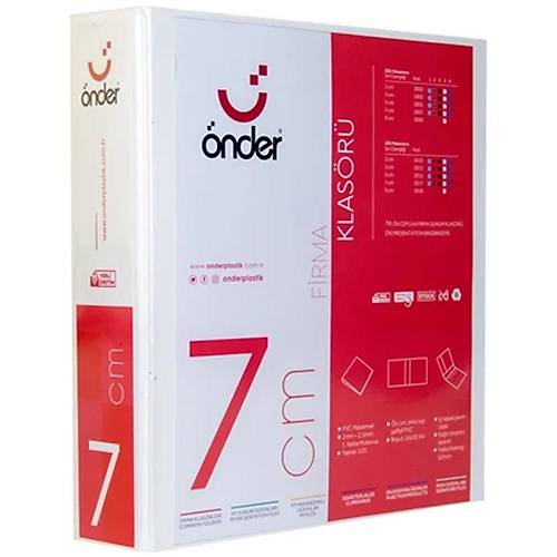 �nder Sunum Klas�r� 4 Halkal� 70 MM A4 Beyaz 2017-5