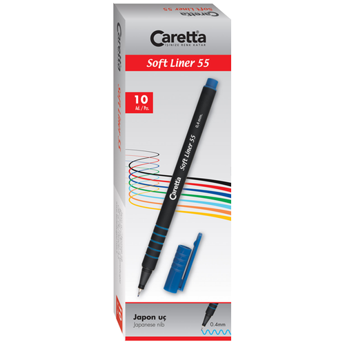 Caretta Softliner Ke�eli Kalem 0.4 MM A��k Mor 10 LU 55/17-10-LI-PKT