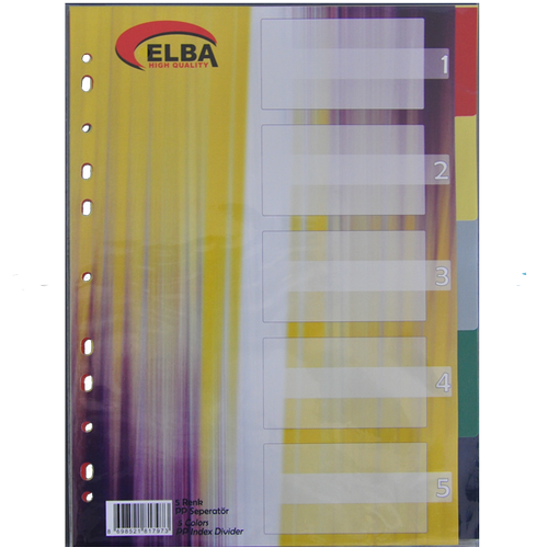 Bafix Seperat�r 5 Renkli Plastik A4