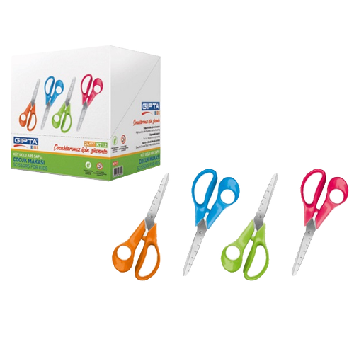 G�pta ��renci Makas� K�t U�lu Ergo Cetvelli 4 Renk K7120 ( 24 adet )