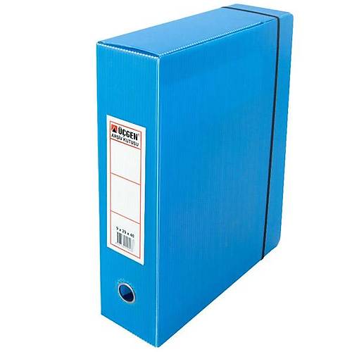 ��gen Proje Kutusu ( 50 adet) Plastik Lastikli Battal 29X40X9 Mavi