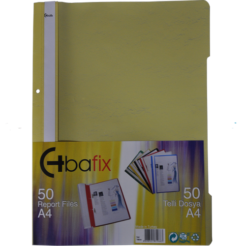 Bafix Telli Dosya Plastik XL Sar� A4 (50 li)