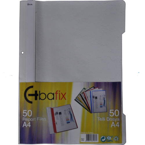 Bafix Telli Dosya Plastik XL Gri A4 (50 li)
