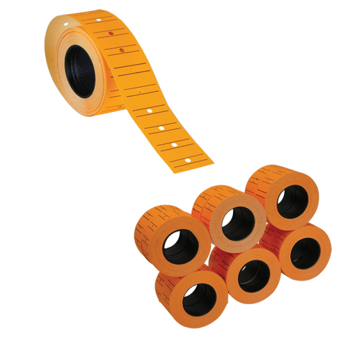 Tanex Fiyat Etiketi �izgili 12x21 Fosforlu Turuncu (6 rulo)