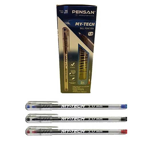 Pensan T�kenmez Kalem (25 L� ) My-Tech 1.0 MM ��ne U� Siyah 2250