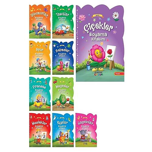 4E Byk ekilli rnekli Kavramlar Boyama Serisi 10 Kitap