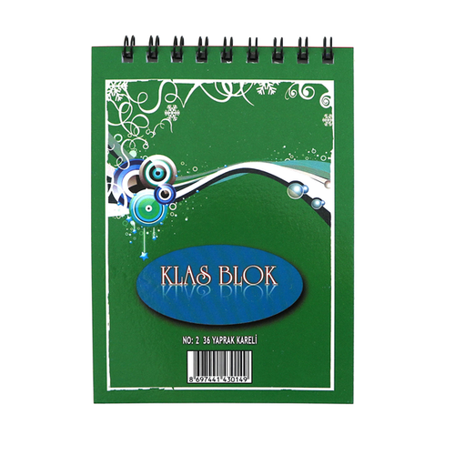 Klas Bloknot Spiralli Kareli No:2 36 YP k���k boy (24 adet)