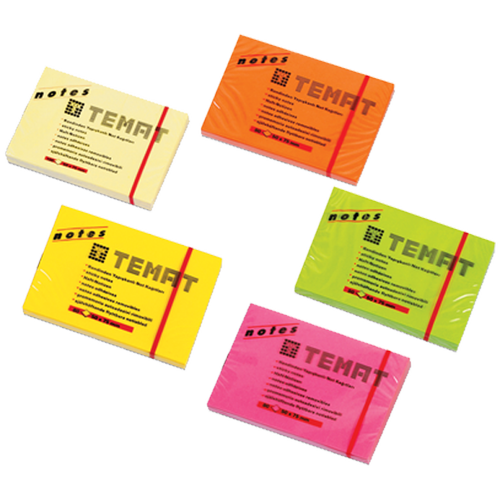 Temat Yap��kanl� Not Ka��t 50x75 MM (12 adet) Fosforlu Pembe