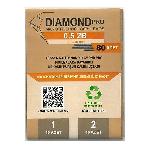 Uni-Ball Versatil Kalem Yede�i Nano D�omand Pro 2B 0.5 MM 80 Li Ndp-05-80 2B