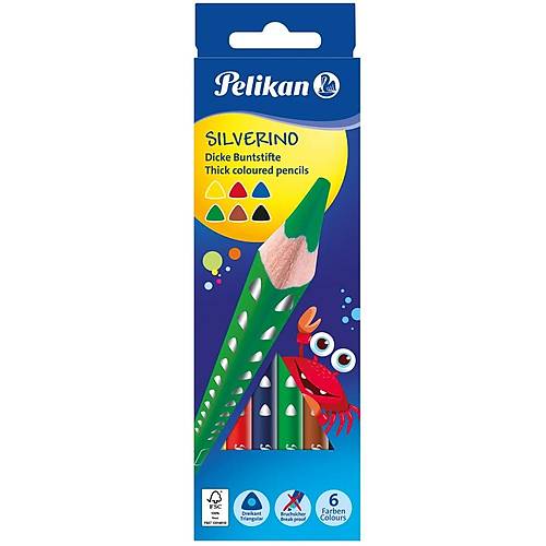 Pelikan Kuru Boya Kalemi Silverino Jumbo ��gen 6 L� 700610