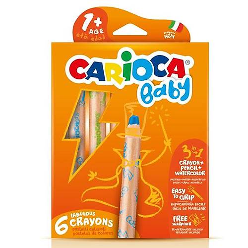 Carioca Kuru Boya Jumbo Bebek Ah�ap G�vdeli 3 IN 1 42817