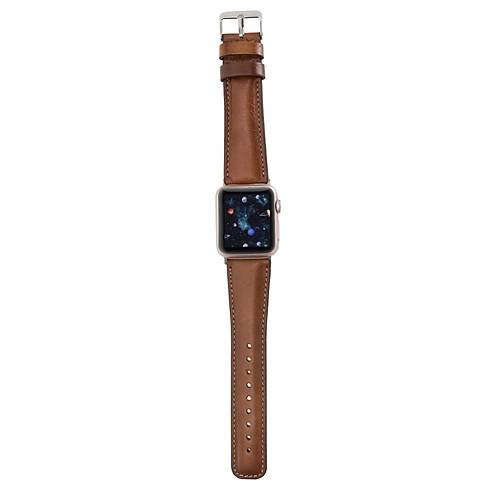 Apple Watch Uyumlu Deri Kordon 42-44-45mm RST2EF Taba