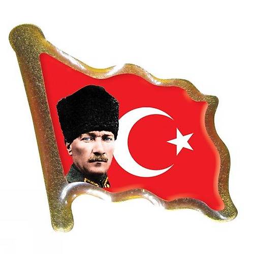 Vatan Rozet Atal� Kalpakl� Bayrakl� Dalgal� VT614(30 adet)