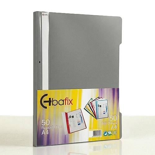 Bafix Telli Dosya Plastik XL Gri A4 (50 li)
