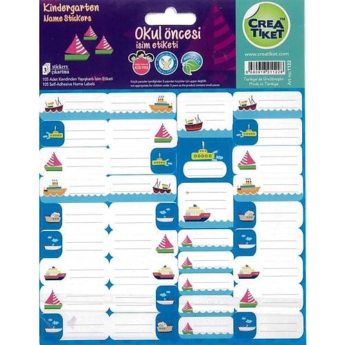 Creaworld Tiket Okul Etiketi Sevimli Yarat�klar 3 L� 1003-12-LI-PKT