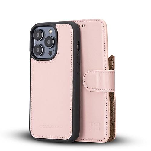 Bouletta Apple iPhone 14 Pro Uyumlu Deri Czdanl Klf MWWN NU02