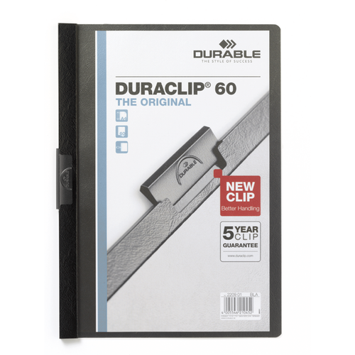 Durable S�k��t�rmal� Dosya DuraClip Ortadan Klipsli 60 Syf A4 Siyah 2209