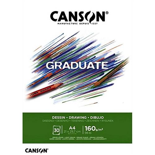 Canson �izim Blo�u Graduate Dess�n Beyaz 30 Syf A4 160 GR