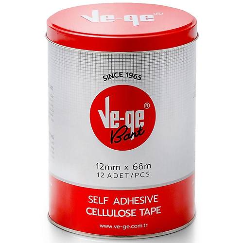 Ve-Ge Selefon Bant Teneke 12x66--12 tane fiyat�d�r