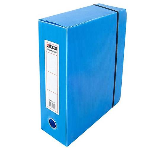 ��gen Proje Kutusu ( 50 adet  ) Plastik Lastikli Geni� 24x32x9 Mavi