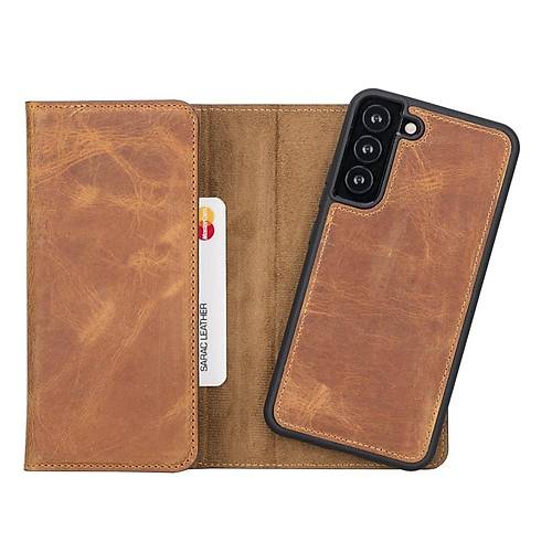 Samsung Galaxy S22 Plus Uyumlu Deri Czdanl Klf Santa G19
