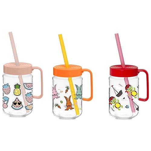 Herevin Kar���k Desenli Kulplu Bardak-�rp 370 Cc 111761-001