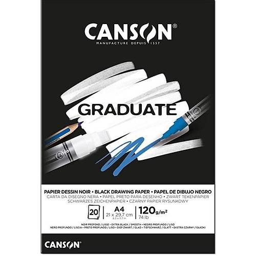 Canson �izim Blo�u Graduate Cangrad Siyah 20 Syf A4 120 GR