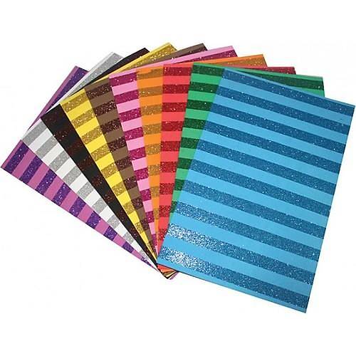 Lino Desenli Ka��t Simli �izgi Desenli 10 Renk 20x30 CM