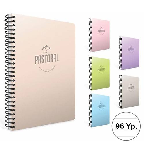 Gpta Spiralli Plastik Kapak Defter Pastoral 17x24 96 YP iz.