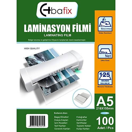 Bafix Laminasyon Filmi A5 125 MIC (100 L�) 154-216