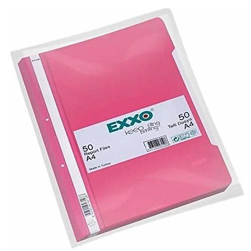 Exxo Telli Dosya Plastik A4 Pembe (50 li paket) TT145