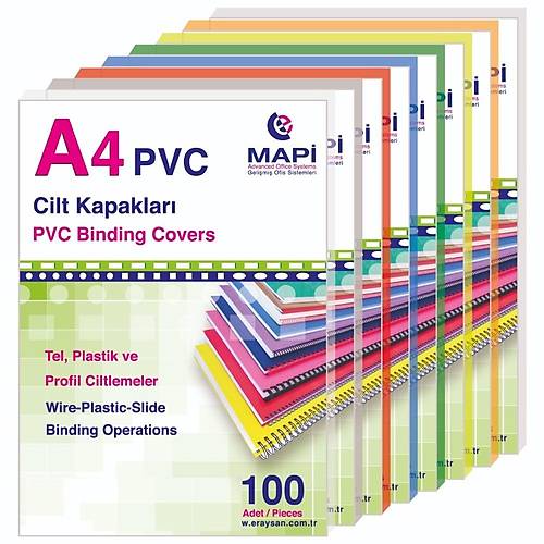 Mapi Cilt Kapa Plastik Opak A4 160 MIC Krmz (100 l)