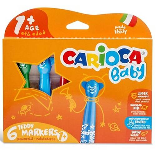 Carioca Ke�eli Boya Kalemi Teddy Jumbo Bebek 6 LI 42815