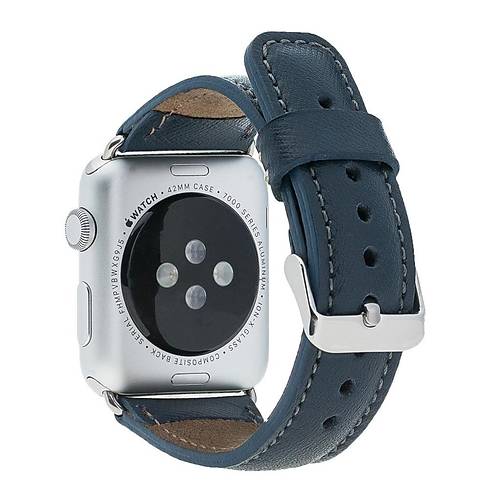 Bouletta Apple Watch Uyumlu Deri Kordon 42-44-45mm SNB Lacivert