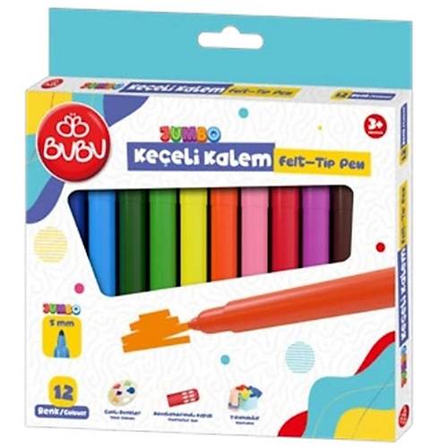 Bu-Bu Ke�eli Kalem Jumbo 5 MM Karton Kutu 12 Renk Bubu-Kec003