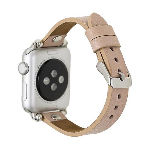 Bouletta Apple Watch Uyumlu Deri Kordon 38-40-41mm Ferro ST NU1 Pembe
