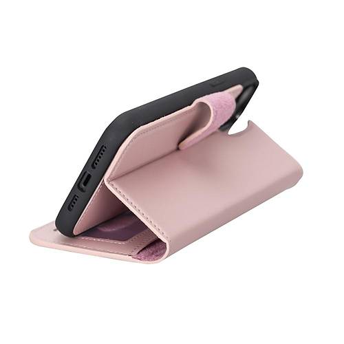 Apple iPhone 14 Plus Uyumlu Deri Czdanl Klf MWWN NU2 Pembe