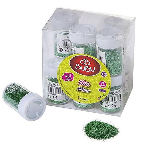 Bu-Bu Sim Yeil Renk 8 Gr 12 Li Pvc-12-LI-PKT